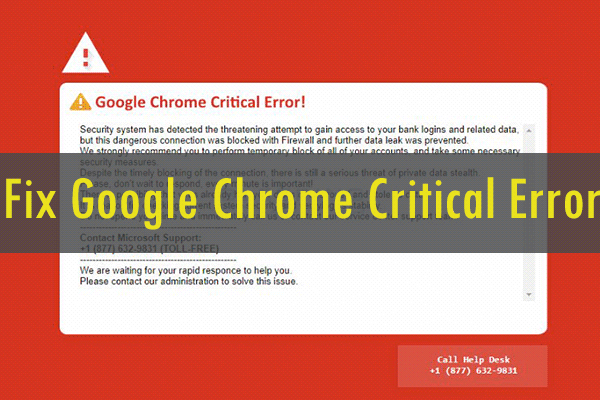 How to Remove Google Chrome Critical Error Red Screen [Guide]