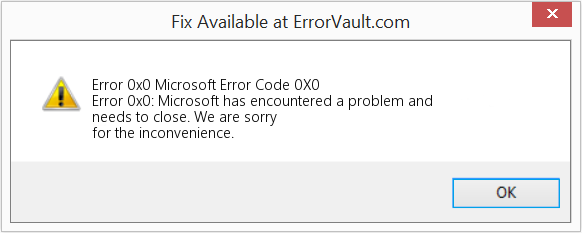 Error Code 0X0 Windows 7