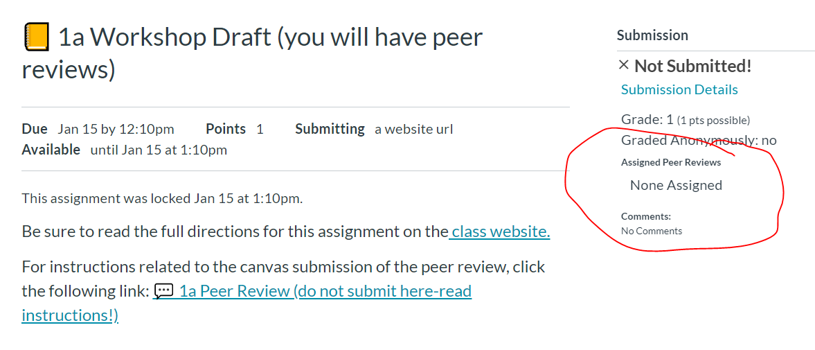 Access Peer Review on Canvas