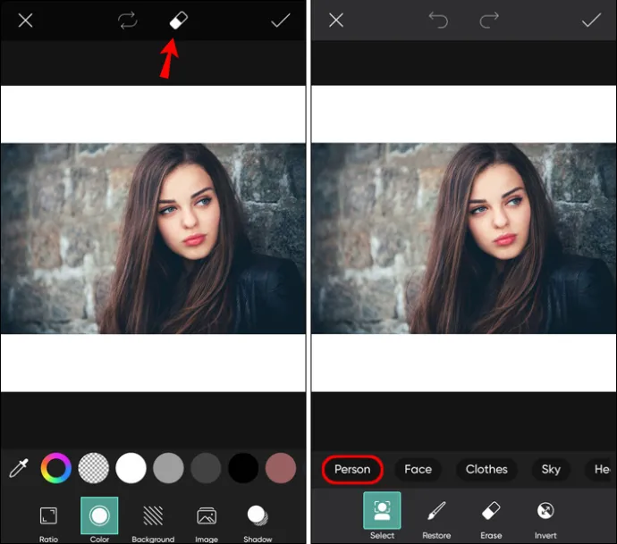 how to remove background in picsart