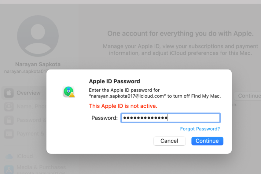 how to fix apple id not active