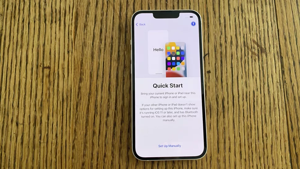 Activate Quick Start on iphone