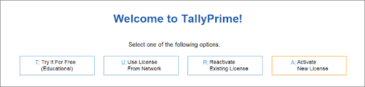 Reactivate Tally Prime License