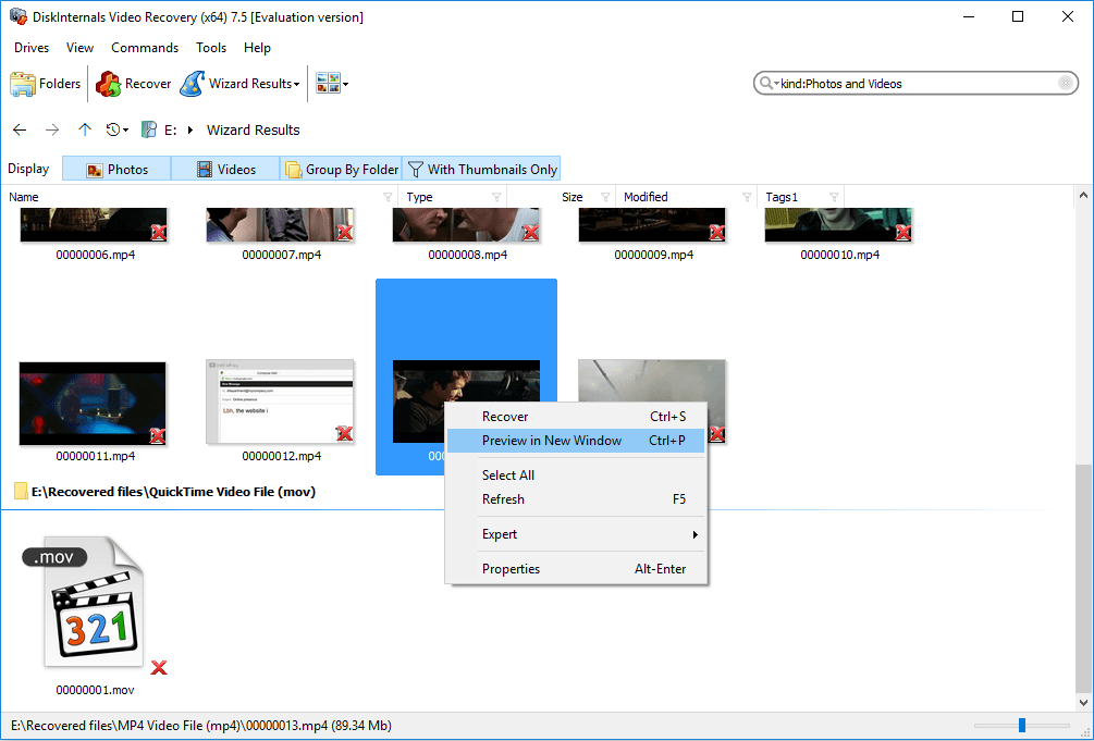 Restore Video Files