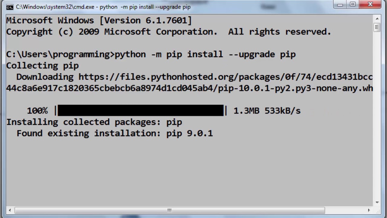 Update Pip in Python Using CMD