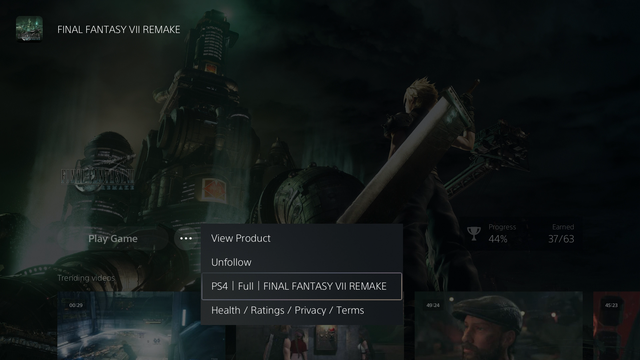 Upgrade Final Fantasy 7 to PS5