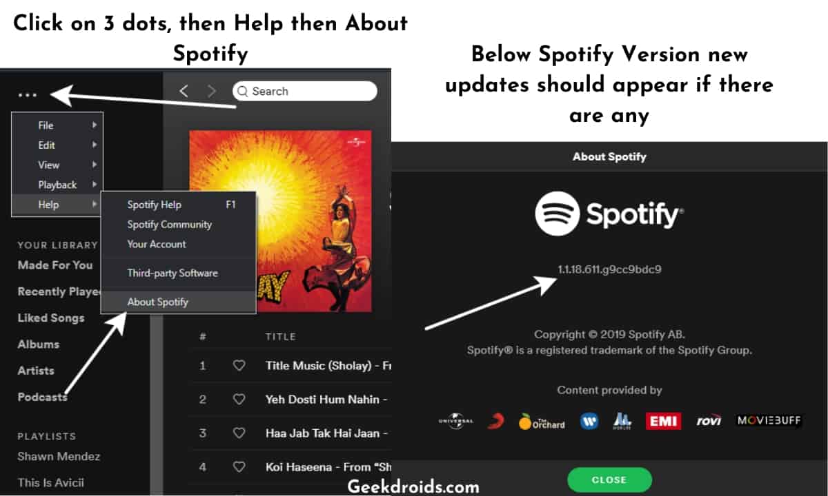 Update Spotify on PC