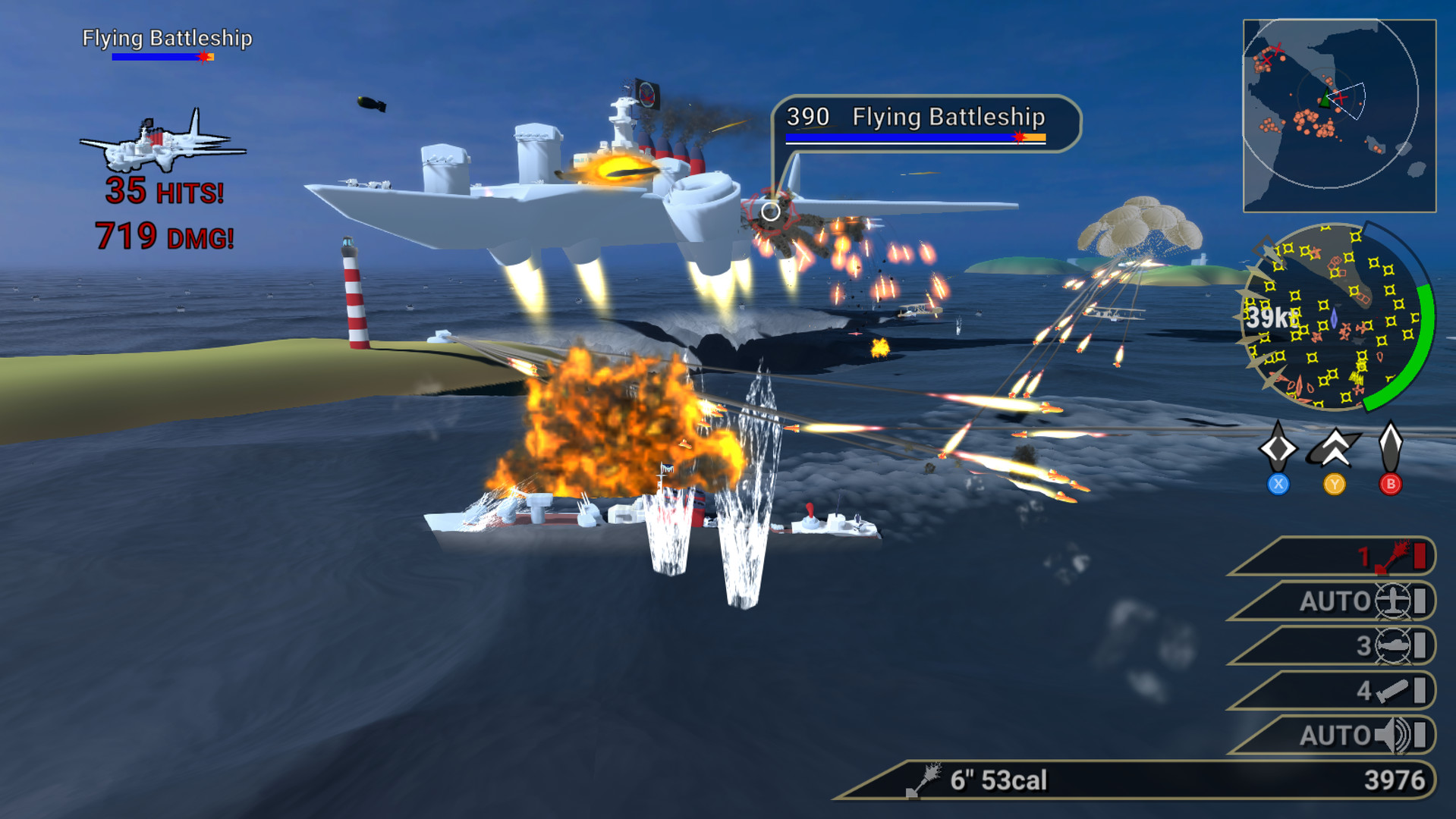 Arcade naval combat simulation game Waves of Steel